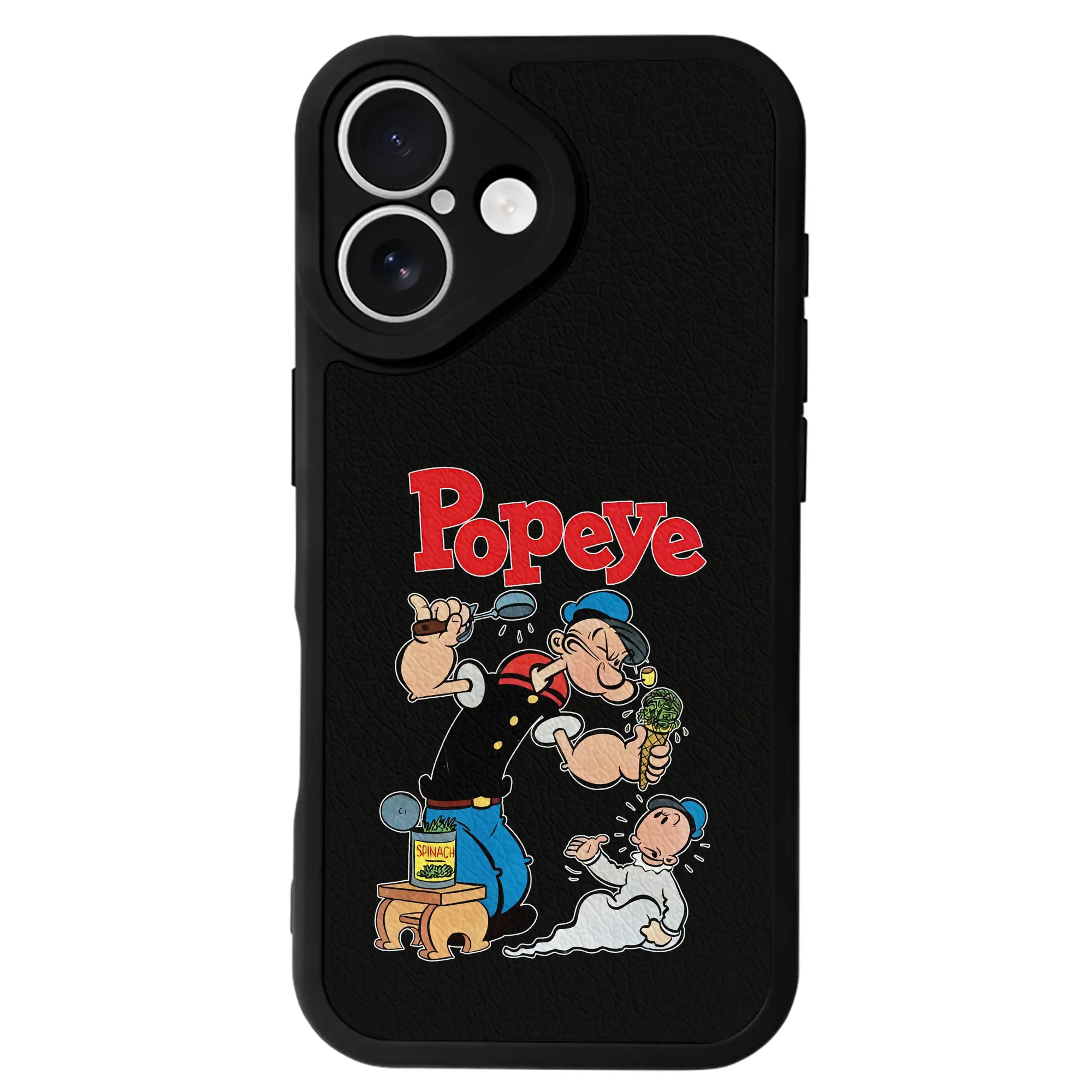 ポパイ グッズ ポパイ - IPhone 16シリーズ対応 ・ シリコンスマホケース ・ レザー調 ・ 高精度フィット ・ 耐衝撃 ・ ワイヤレス充電対応 ・ 精密カット